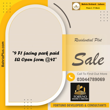 5 Marla Residential Plot for Sale in Phase 2 - F1 Block -  Bahria Orchard, Lahore - (BP-359083)