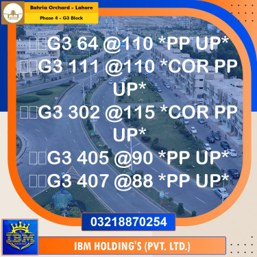 10 Marla Residential Plot for Sale in Phase 4 - G3 Block -  Bahria Orchard, Lahore - (BP-359104)