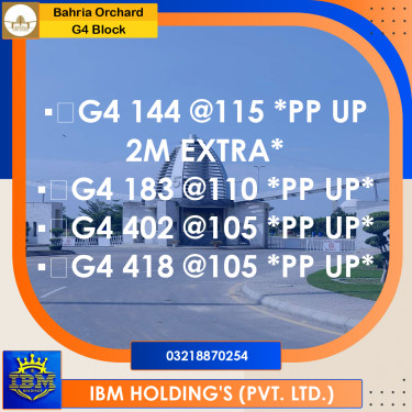10 Marla Residential Plot for Sale in Phase 4 - G4 Block -  Bahria Orchard, Lahore - (BP-359105)