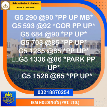 10 Marla Residential Plot for Sale in Phase 4 - G5 Block -  Bahria Orchard, Lahore - (BP-359106)