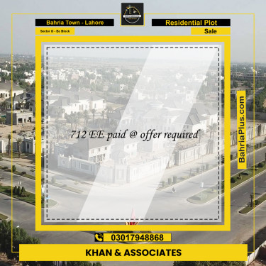 5 Marla Residential Plot for Sale in Sector D - EE Block -  Bahria Town, Lahore - (BP-359309)