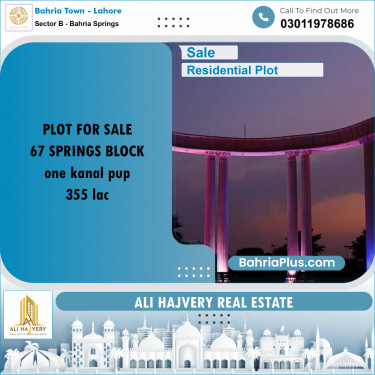 1 Kanal Residential Plot for Sale in Sector B - Bahria Springs -  Bahria Town, Lahore - (BP-359318)