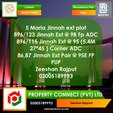 Residential Plot for Sale in Bahria Town, Lahore - (BP-359414)