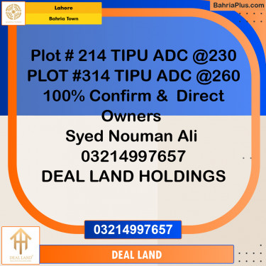 Residential Plot for Sale in Bahria Town, Lahore - (BP-359547)