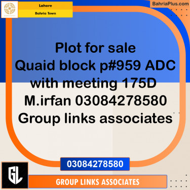 Residential Plot for Sale in Bahria Town, Lahore - (BP-359589)