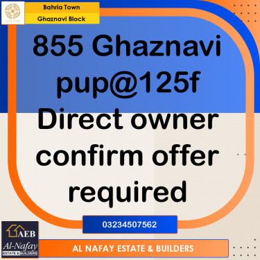 10 Marla Residential Plot for Sale in Sector F - Ghaznavi Block -  Bahria Town, Lahore - (BP-359657)