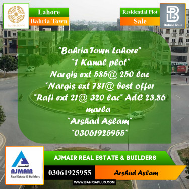 Residential Plot for Sale in Bahria Town, Lahore - (BP-359738)