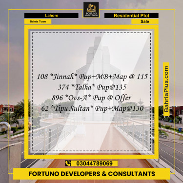 Residential Plot for Sale in Bahria Town, Lahore - (BP-359953)