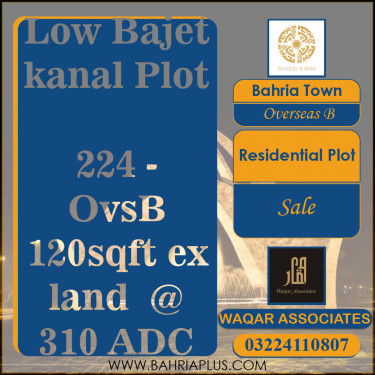 1 Kanal Residential Plot for Sale in Overseas B -  Bahria Town, Lahore - (BP-360037)