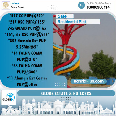 Residential Plot for Sale in Bahria Town, Lahore - (BP-360113)