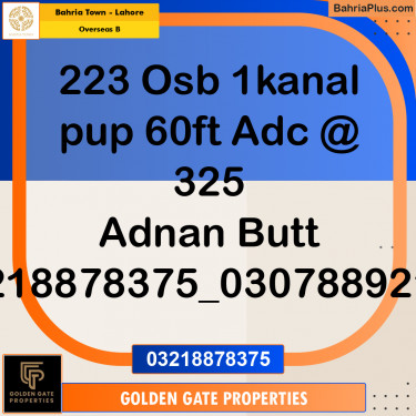1 Kanal Residential Plot for Sale in Overseas B -  Bahria Town, Lahore - (BP-360127)