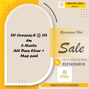 5 Marla Residential Plot for Sale in Overseas C -  Bahria Town, Lahore - (BP-360192)
