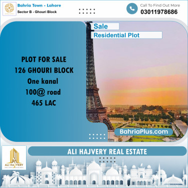 1 Kanal Residential Plot for Sale in Sector B - Ghouri Block -  Bahria Town, Lahore - (BP-360200)