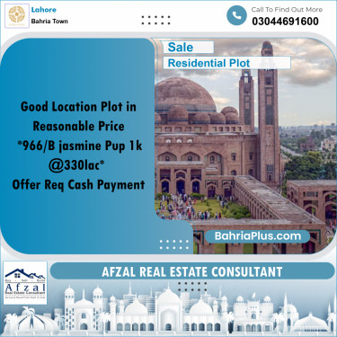 Residential Plot for Sale in Bahria Town, Lahore - (BP-360204)