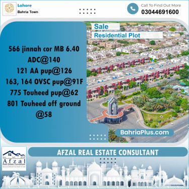 Residential Plot for Sale in Bahria Town, Lahore - (BP-360272)