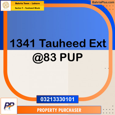 5 Marla Residential Plot for Sale in Sector F - Tauheed Block -  Bahria Town, Lahore - (BP-360293)