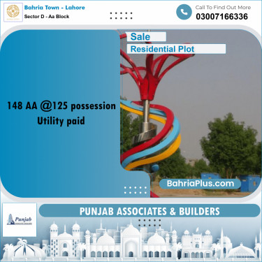 Residential Plot for Sale in Sector D - AA Block -  Bahria Town, Lahore - (BP-360344)