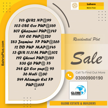 Residential Plot for Sale in Bahria Town, Lahore - (BP-360478)