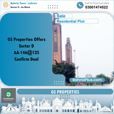 5 Marla Residential Plot for Sale in Sector D - AA Block -  Bahria Town, Lahore - (BP-360672)