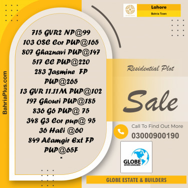 Residential Plot for Sale in Bahria Town, Lahore - (BP-360737)