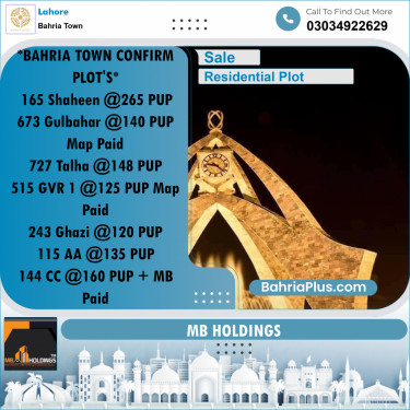 Residential Plot for Sale in Bahria Town, Lahore - (BP-360748)