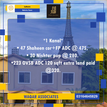 Residential Plot for Sale in Bahria Town, Lahore - (BP-360766)