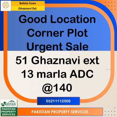 13 Marla Residential Plot for Sale in Sector F - Ghaznavi Ext. Block -  Bahria Town, Lahore - (BP-360889)