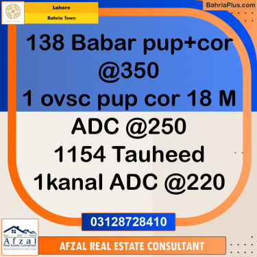Residential Plot for Sale in Bahria Town, Lahore - (BP-360931)