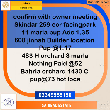 Residential Plot for Sale in Bahria Town, Lahore - (BP-360942)