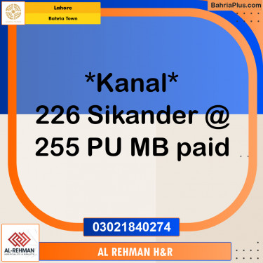 Residential Plot for Sale in Bahria Town, Lahore - (BP-360955)