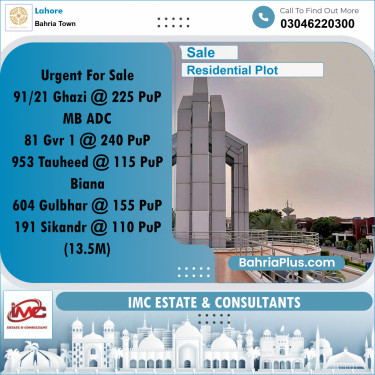 Residential Plot for Sale in Bahria Town, Lahore - (BP-361008)