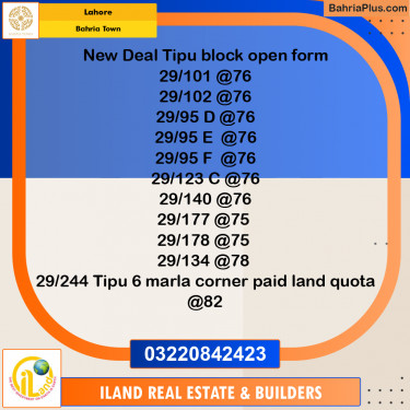 Residential Plot for Sale in Bahria Town, Lahore - (BP-361028)