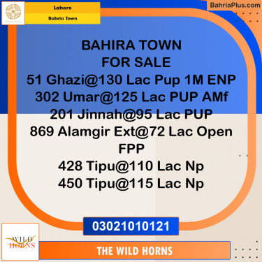 Residential Plot for Sale in Bahria Town, Lahore - (BP-361766)