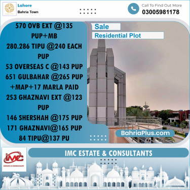 Residential Plot for Sale in Bahria Town, Lahore - (BP-361805)