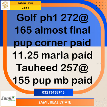 11 Marla Residential Plot for Sale in Golf Phase 1 -  Bahria Town, Lahore - (BP-361839)