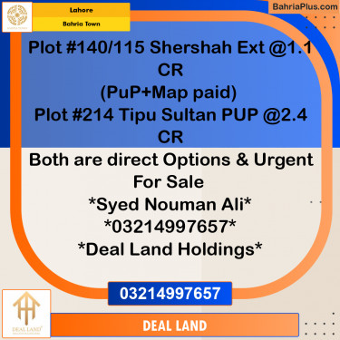 Residential Plot for Sale in Bahria Town, Lahore - (BP-361860)
