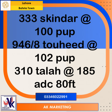 10 Marla Residential Plot for Sale in Bahria Town, Lahore - (BP-361863)