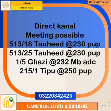 Residential Plot for Sale in Bahria Town, Lahore - (BP-361883)