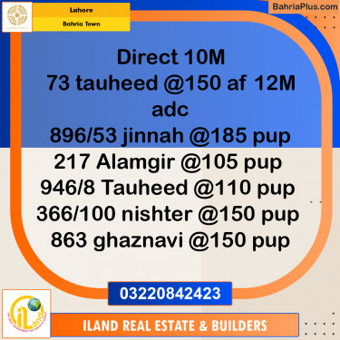 Residential Plot for Sale in Bahria Town, Lahore - (BP-361885)