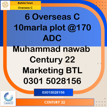10 Marla Residential Plot for Sale in Overseas C -  Bahria Town, Lahore - (BP-361892)