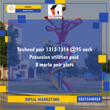 8 Marla Residential Plot for Sale in Bahria Town, Lahore - (BP-361896)