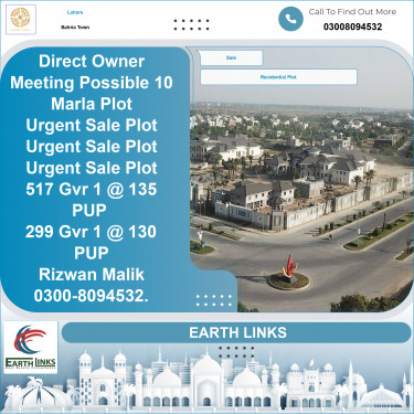 10 Marla Residential Plot for Sale in Bahria Town, Lahore - (BP-361970)