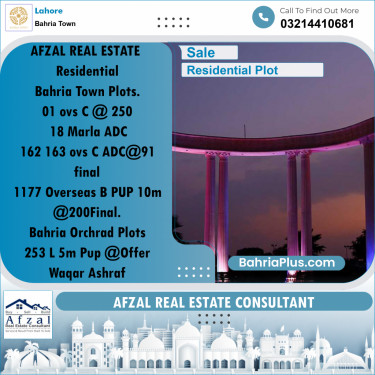 Residential Plot for Sale in Bahria Town, Lahore - (BP-362035)