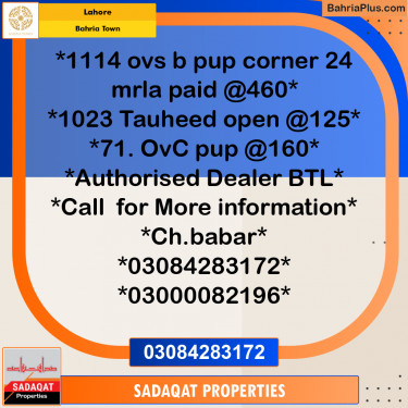 Residential Plot for Sale in Bahria Town, Lahore - (BP-362058)