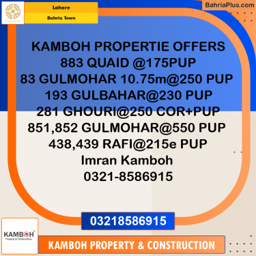 Residential Plot for Sale in Bahria Town, Lahore - (BP-362092)