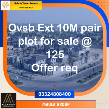 10 Marla Residential Plot for Sale in Overseas B Ext -  Bahria Town, Lahore - (BP-362135)