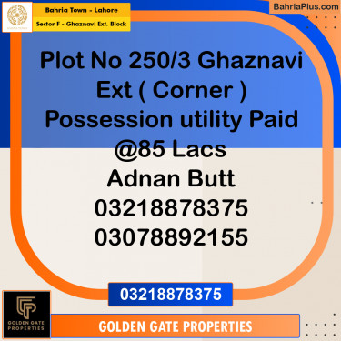 5 Marla Residential Plot for Sale in Sector F - Ghaznavi Ext. Block -  Bahria Town, Lahore - (BP-362144)