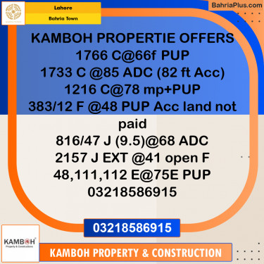 Residential Plot for Sale in Bahria Town, Lahore - (BP-362147)