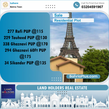 Residential Plot for Sale in Bahria Town, Lahore - (BP-362149)
