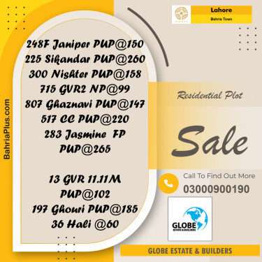 Residential Plot for Sale in Bahria Town, Lahore - (BP-362157)